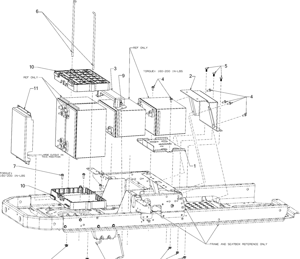 Battery Mount Diagram and Parts List for RZT-S42ZERO (17AVCEDS710)(2016) Cub Cadet Lawn Tractor